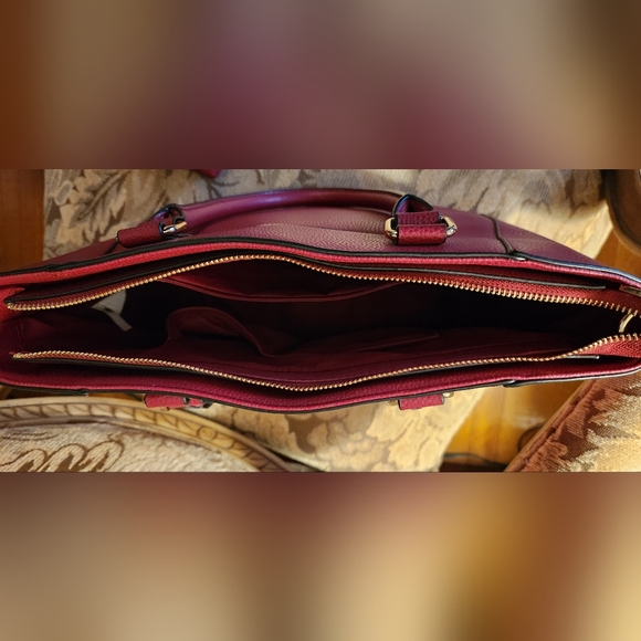 Bass Cranberry Red, Satchel Bag/w Matching clutch bag and Billfold NWOT - Picture 9 of 16